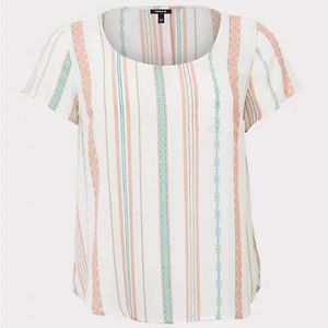 Torrid Size 00 Abbey Georgette Button-Back Short Sleeve Blouse